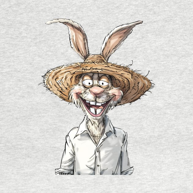 Easter Bunny Straw Hat by JunkyDotCom